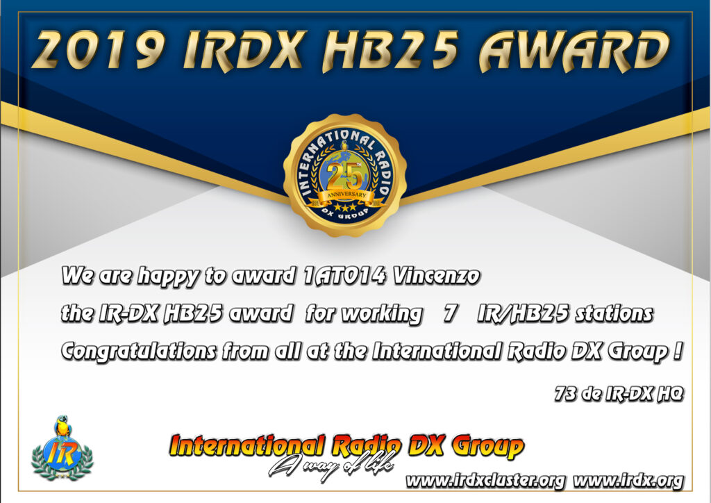 2109 IRDX HB25 Award